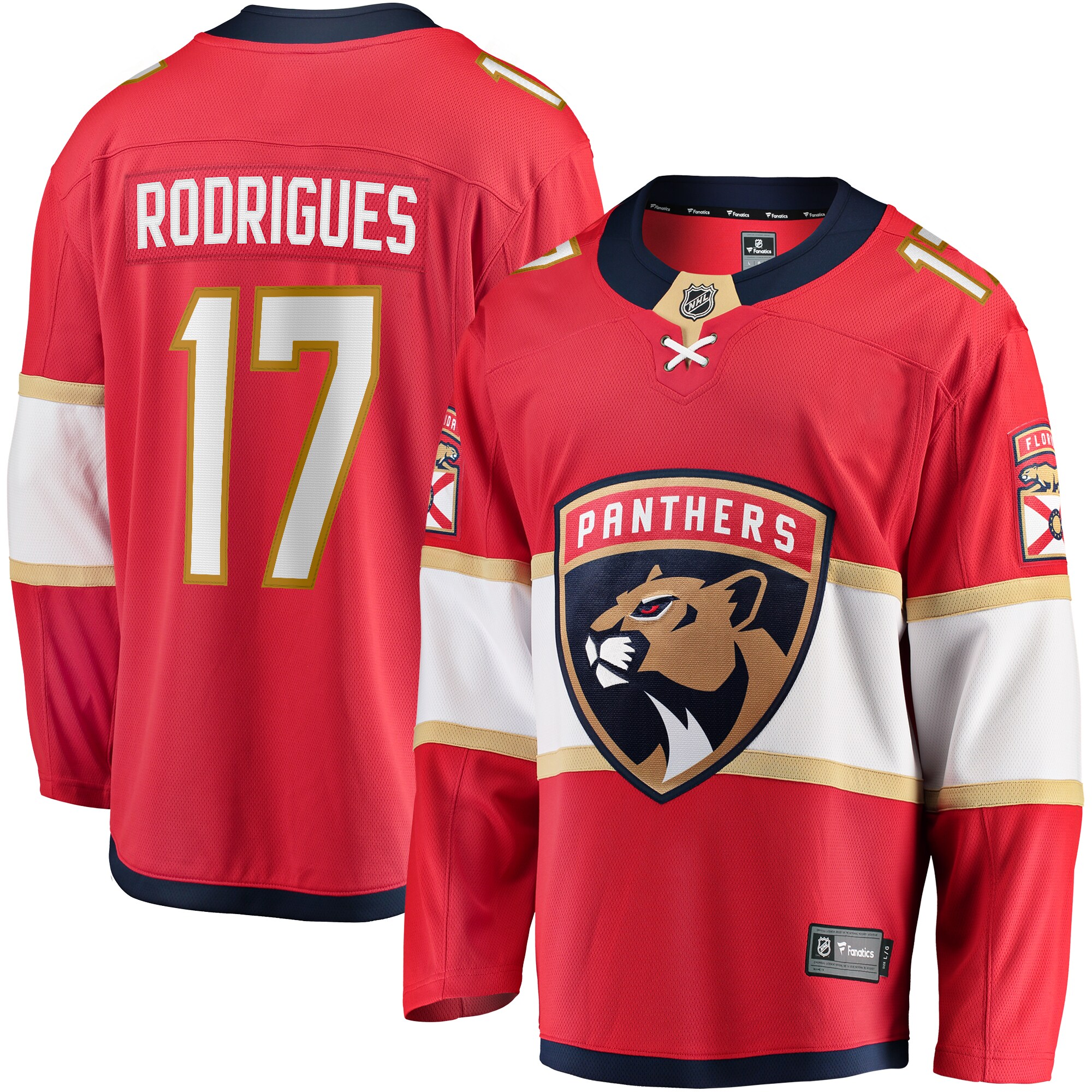 Men's Florida Panthers Evan Rodrigues Red Home Breakaway Jersey - JS513 