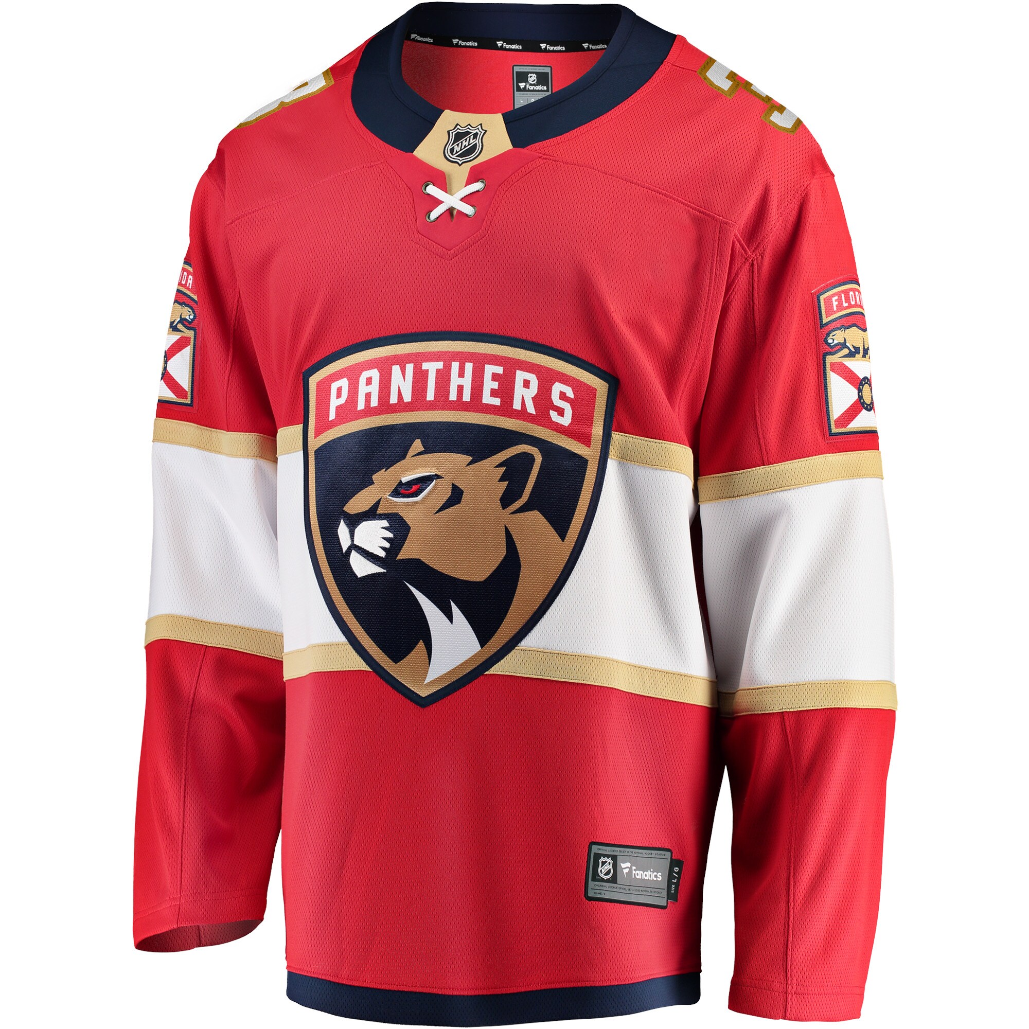 Alternative view of Men's Florida Panthers Matt Kiersted Red Home Team Breakaway Player Jersey - JS920 