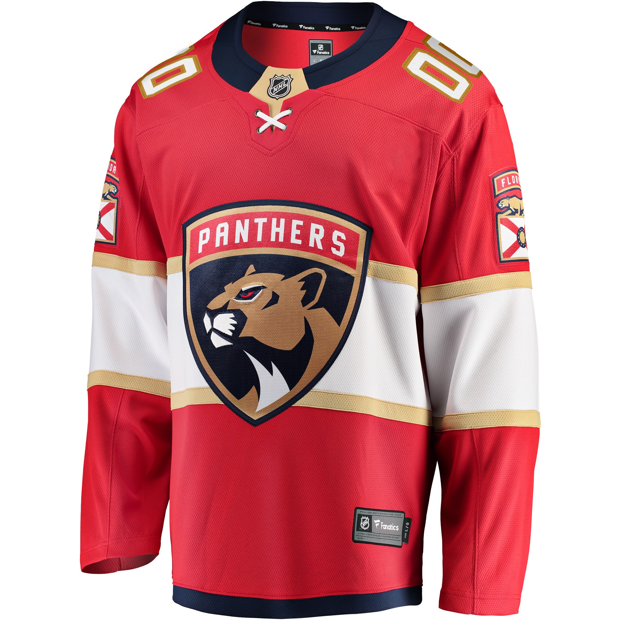 Alternative view of Men's Florida Panthers Red Home Breakaway Custom Jersey - JS939 