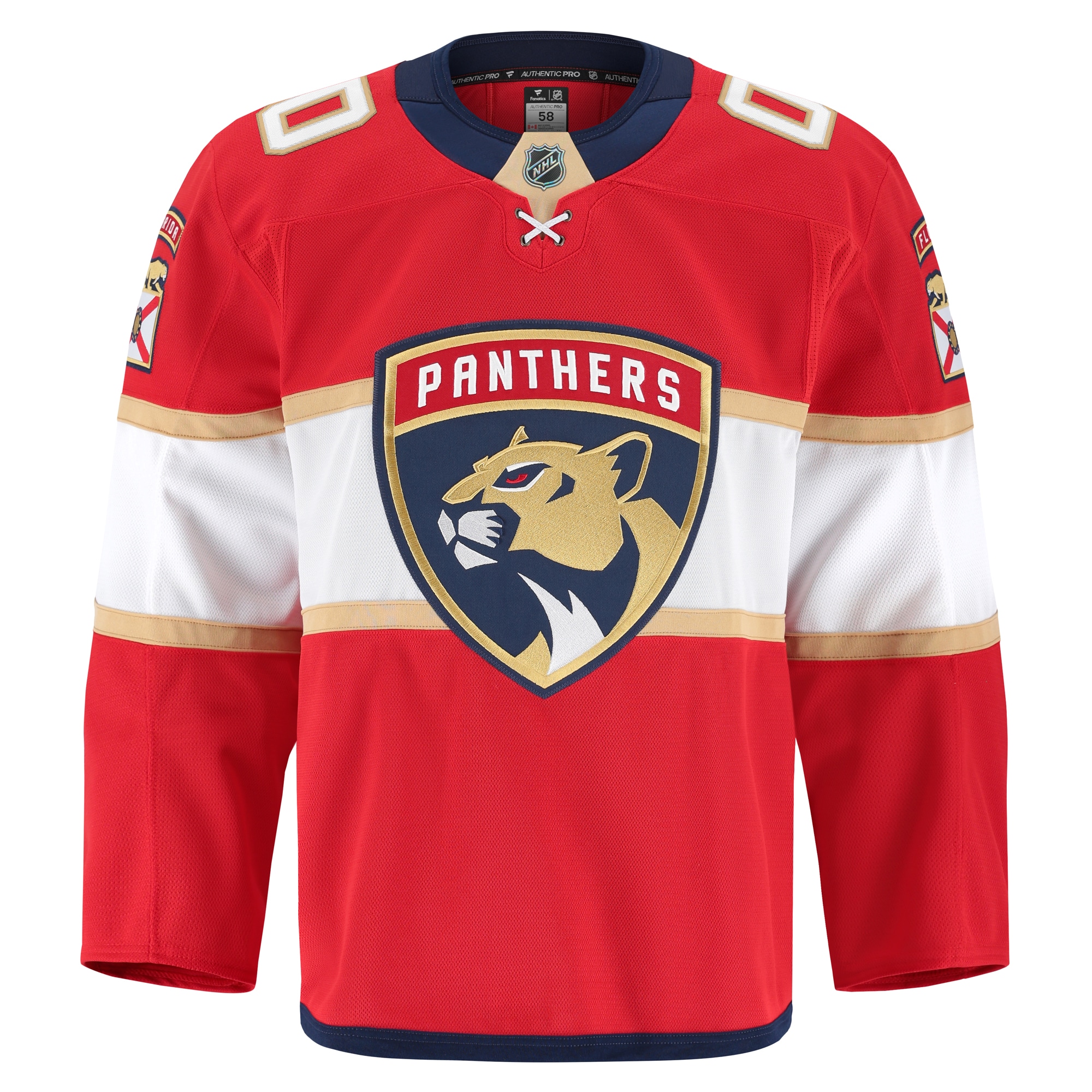 Alternative view of Men's Florida Panthers Red Home Pro Custom Jersey - JS187 