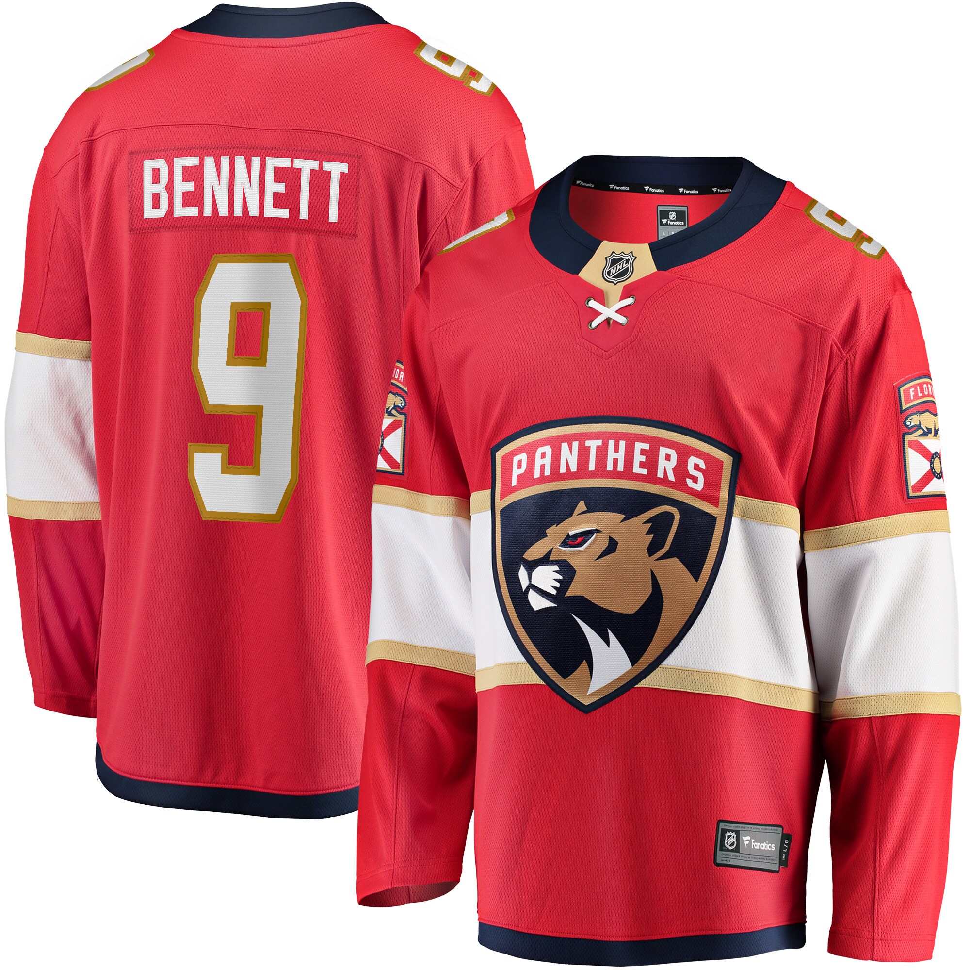 Men's Florida Panthers Sam Bennett Red Home Breakaway Jersey - JS268 