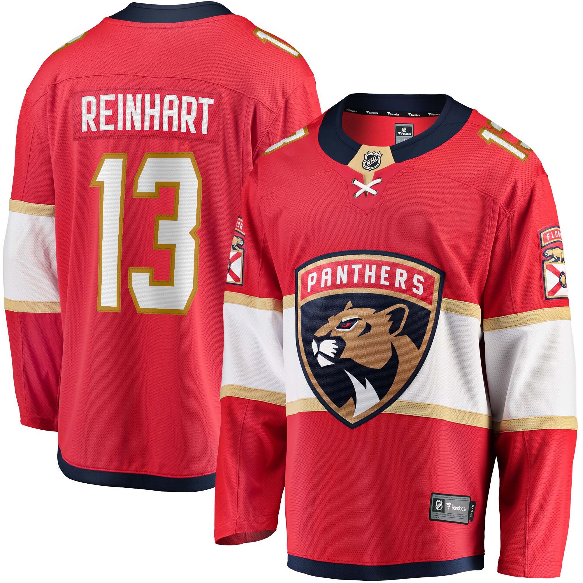 Men's Florida Panthers Sam Reinhart Red Breakaway Player Jersey - JS921 