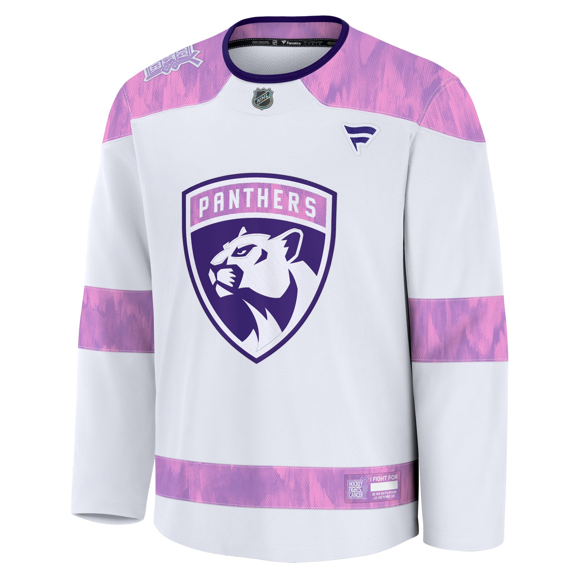 Alternative view of Men's Florida Panthers White 2024 Hockey Fights Cancer Practice Jersey - JS535 