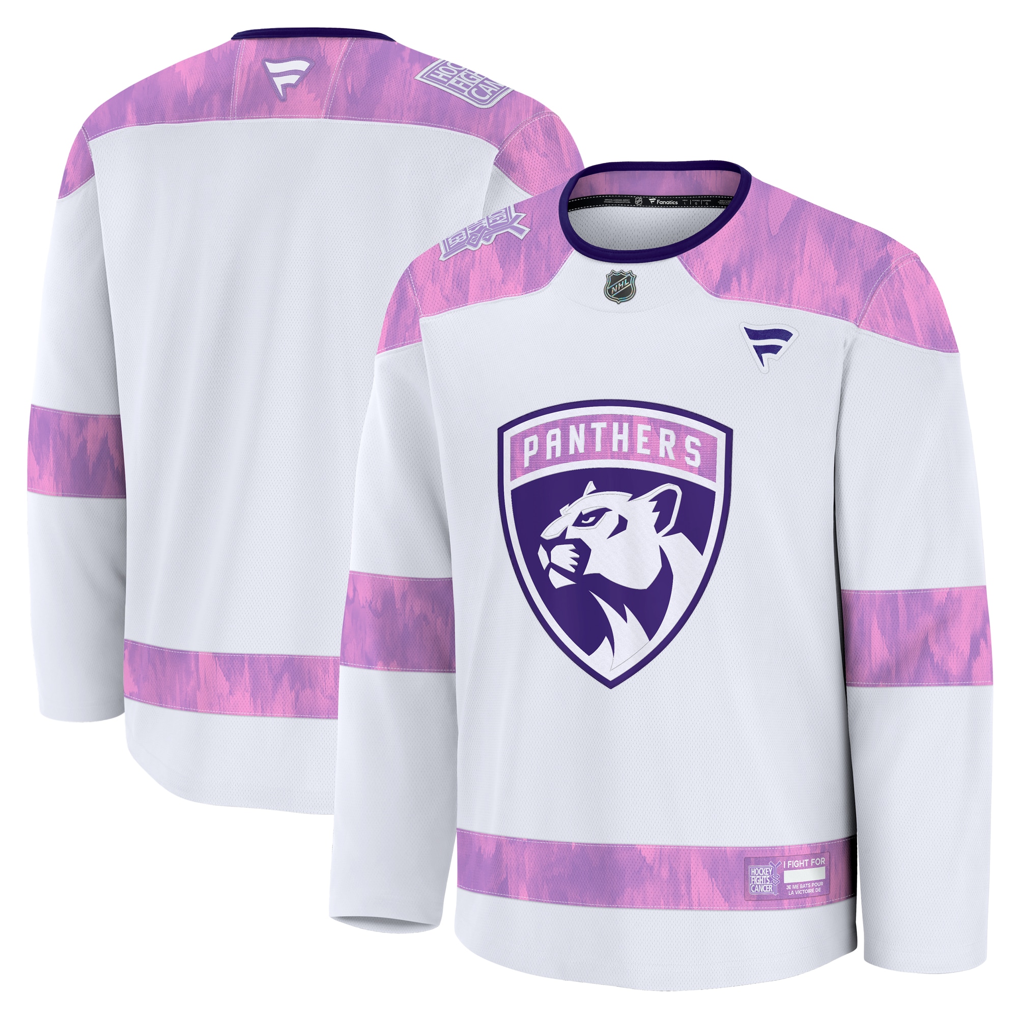 Men's Florida Panthers White 2024 Hockey Fights Cancer Practice Jersey - JS535 