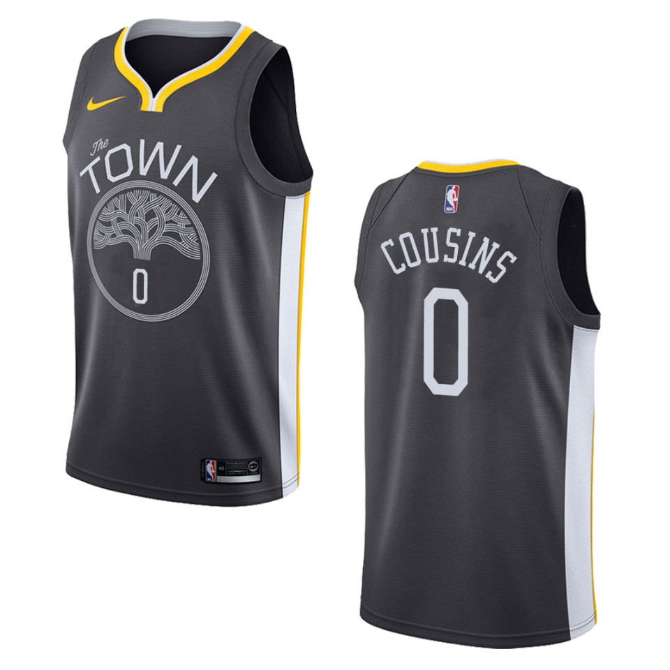 Men's Golden State Warriors #0 Demarcus Cousins Statement Swingman Jersey - Black