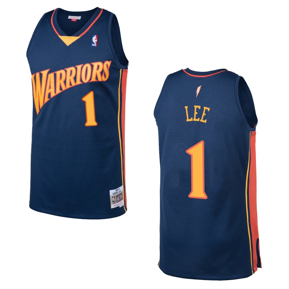 Men's Golden State Warriors #1 Damion Lee Hardwood Classics Swingman Jersey - Navy