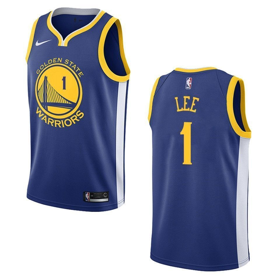 Men's Golden State Warriors 1 Damion Lee Icon Swingman Jersey - Blue - JS686 