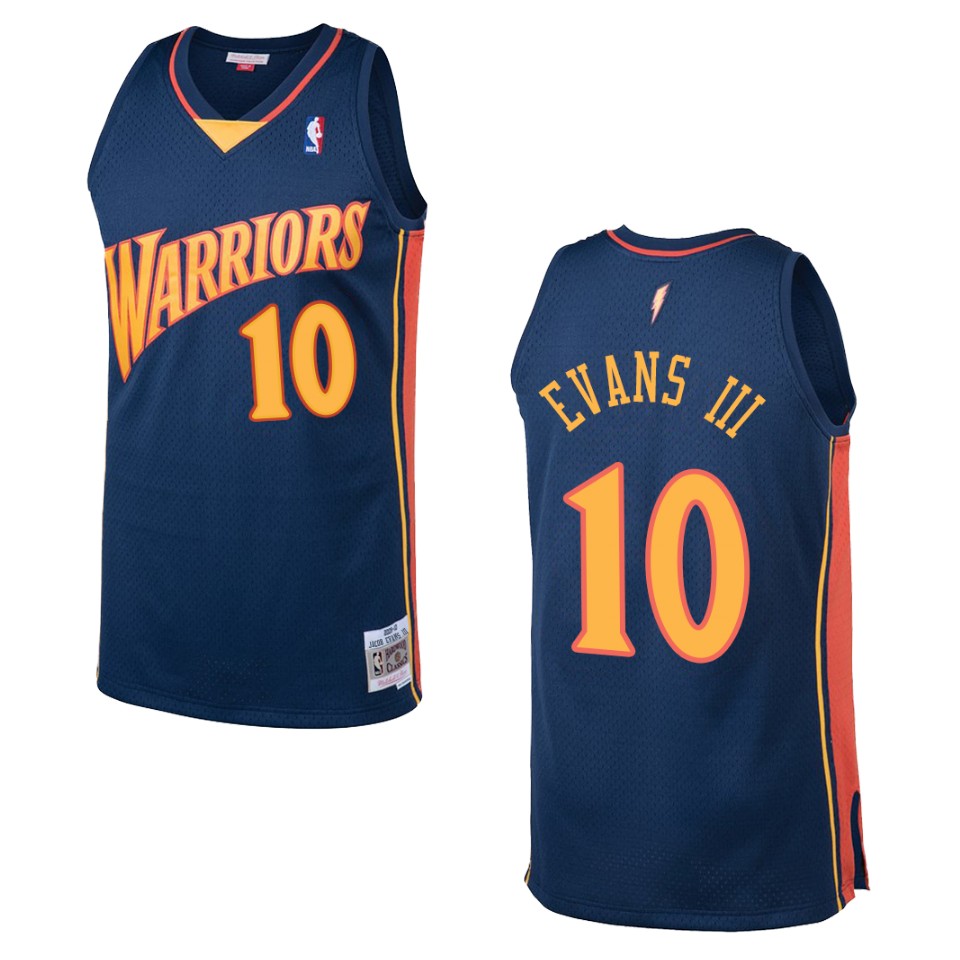 Men's Golden State Warriors #10 Jacob Evans Iii Hardwood Classics Swingman Jersey - Navy