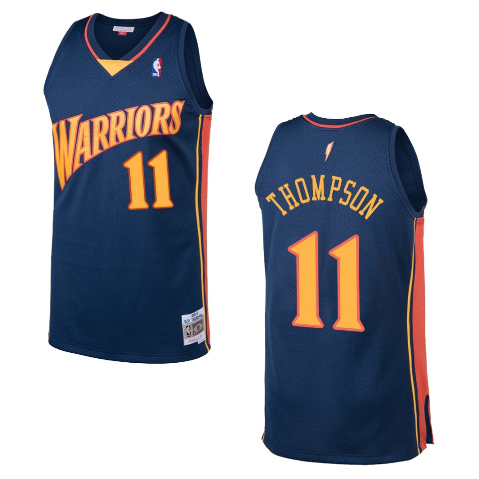 Men's Golden State Warriors #11 Klay Thompson Hardwood Classics Swingman Jersey - Navy