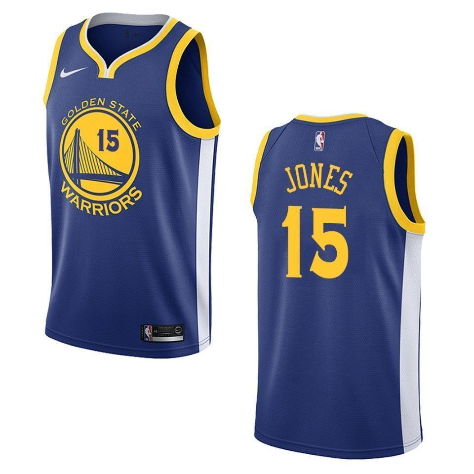 Men's Golden State Warriors 15 Damian Jones Icon Swingman Jersey - Blue - JS948 
