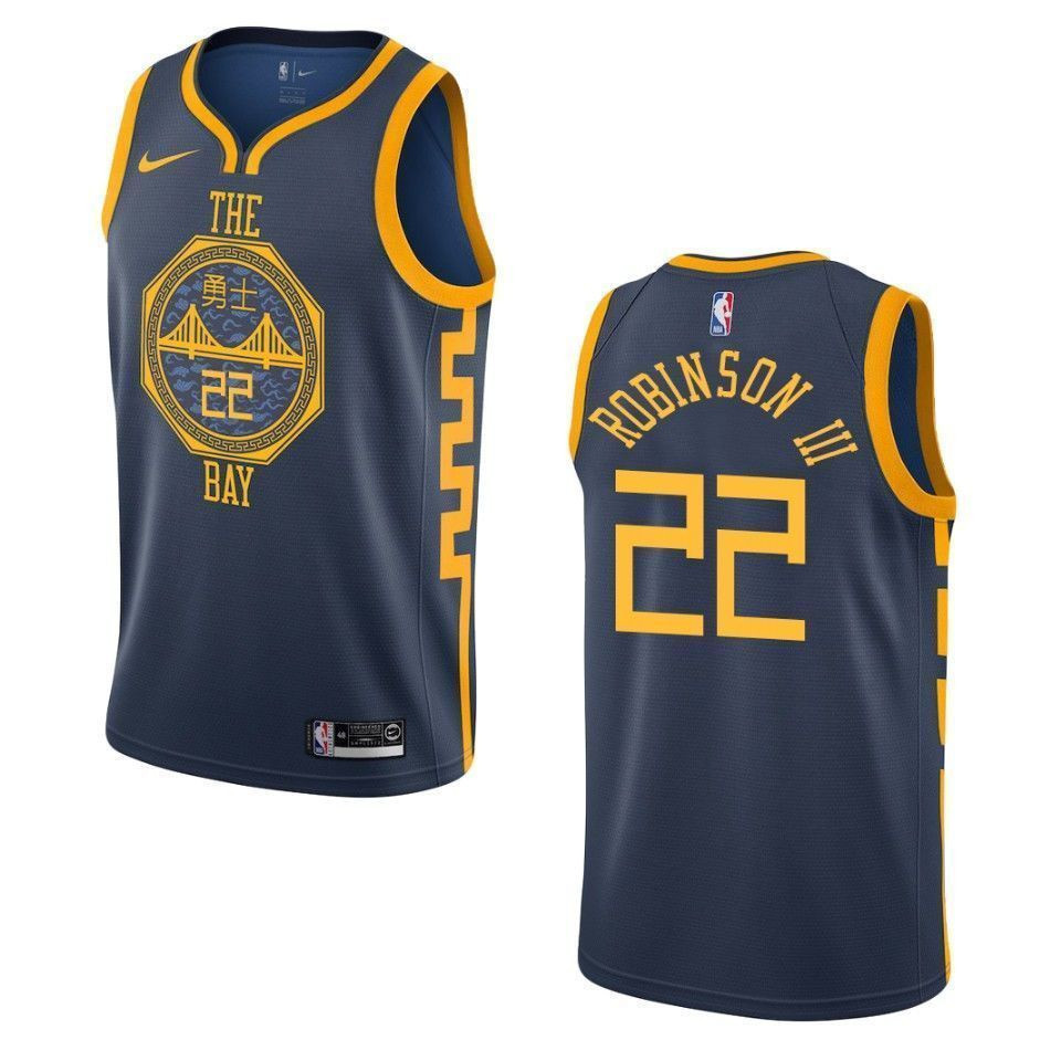 Men's Golden State Warriors 22 Glenn Robinson Iii City Swingman Jersey - Navy - JS709 
