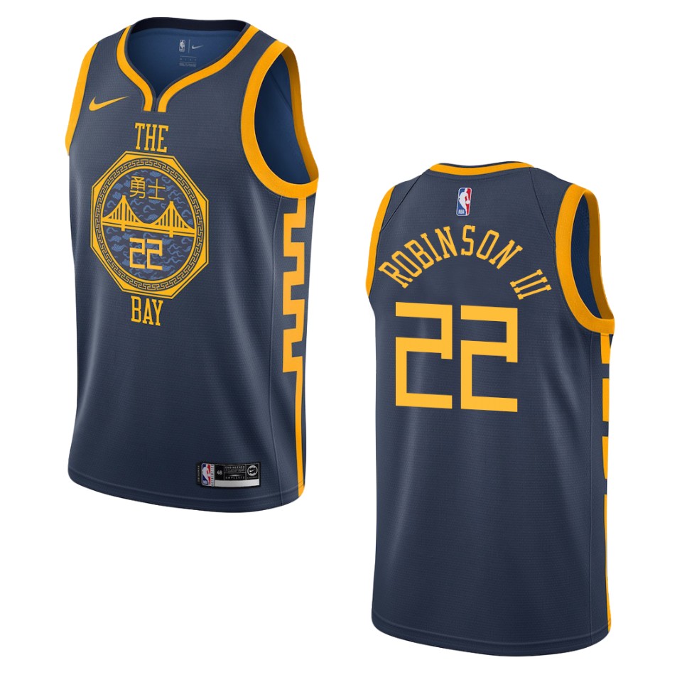 Men's Golden State Warriors #22 Glenn Robinson Iii City Swingman Jersey - Navy