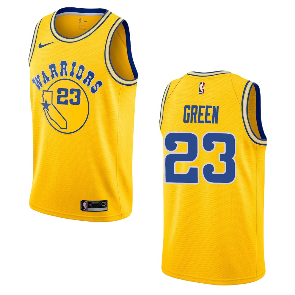 Men's Golden State Warriors #23 Draymond Green Hardwood Classics Swingman Jersey - Gold