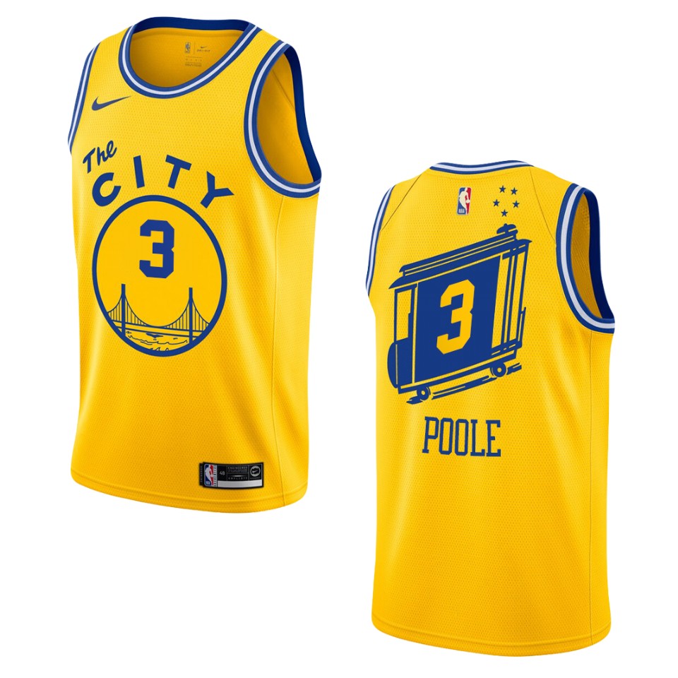 Men's Golden State Warriors #3 Jordan Poole Hardwood Classics Swingman Jersey - Gold