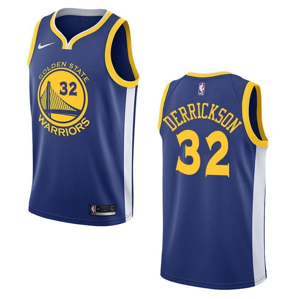 Men's Golden State Warriors 32 Marcus Derrickson Icon Swingman Jersey - Blue - JS847 