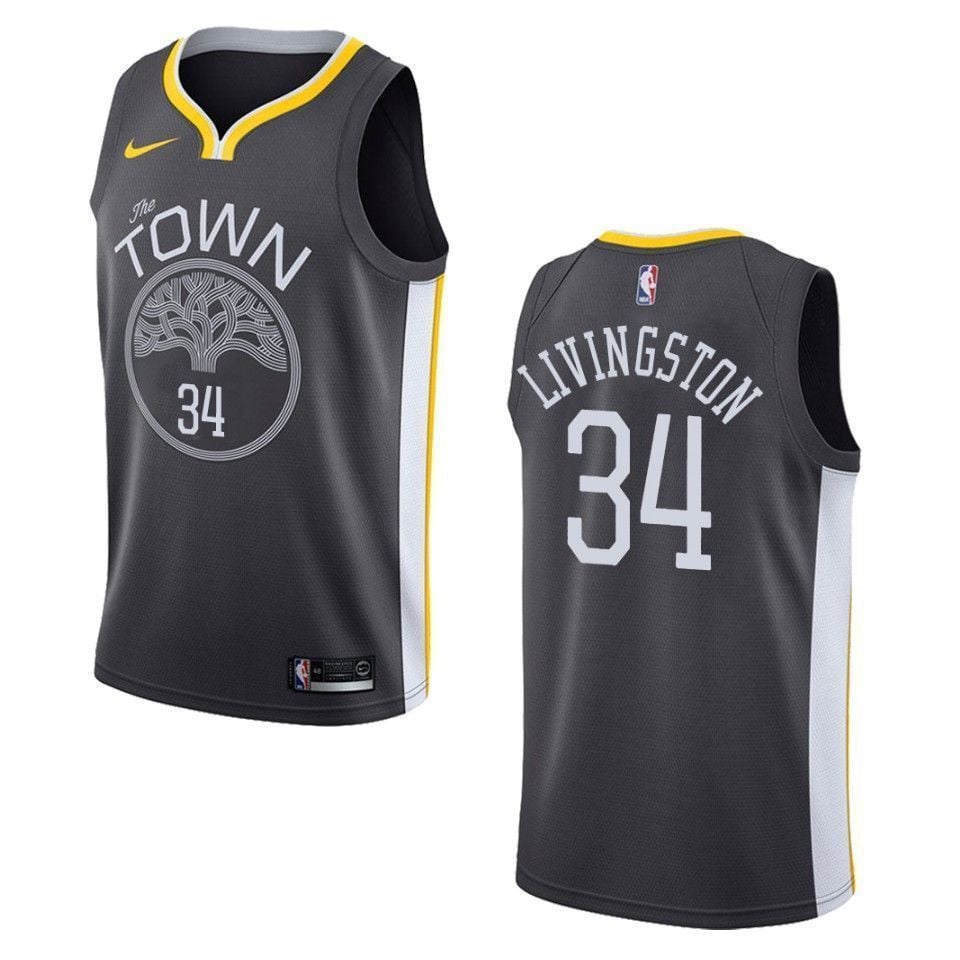Men's Golden State Warriors 34 Shaun Livingston Statement Swingman Jersey - Black - JS914 
