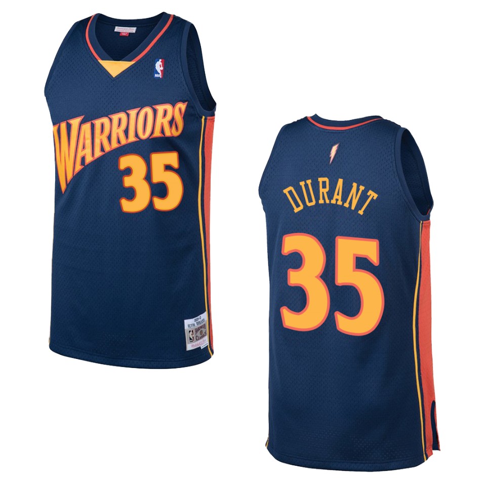 Men's Golden State Warriors #35 Kevin Durant Hardwood Classics Swingman Jersey - Navy