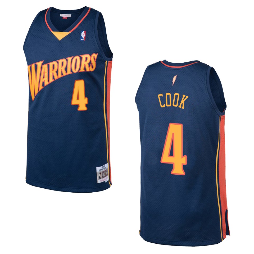 Men's Golden State Warriors #4 Quinn Cook Hardwood Classics Swingman Jersey - Navy