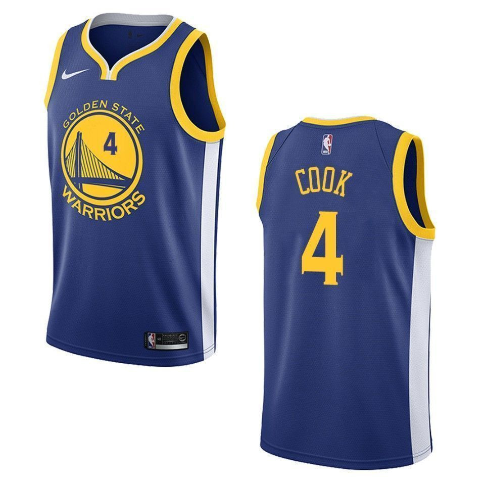 Men's Golden State Warriors 4 Quinn Cook Icon Swingman Jersey - Blue - JS869 