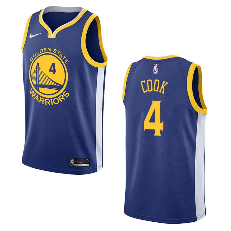 Men's Golden State Warriors #4 Quinn Cook Icon Swingman Jersey - Blue