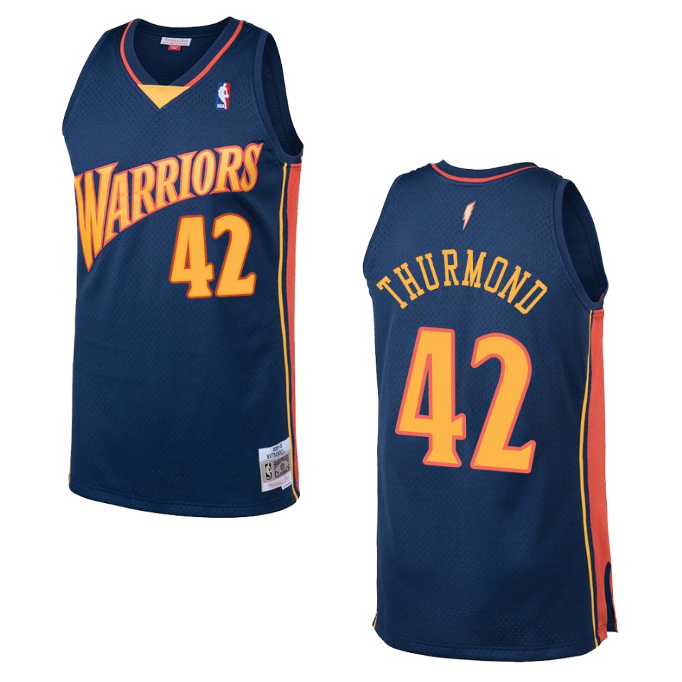 Men's Golden State Warriors #42 Nathaniel Thurmond Hardwood Classics Swingman Jersey - Navy