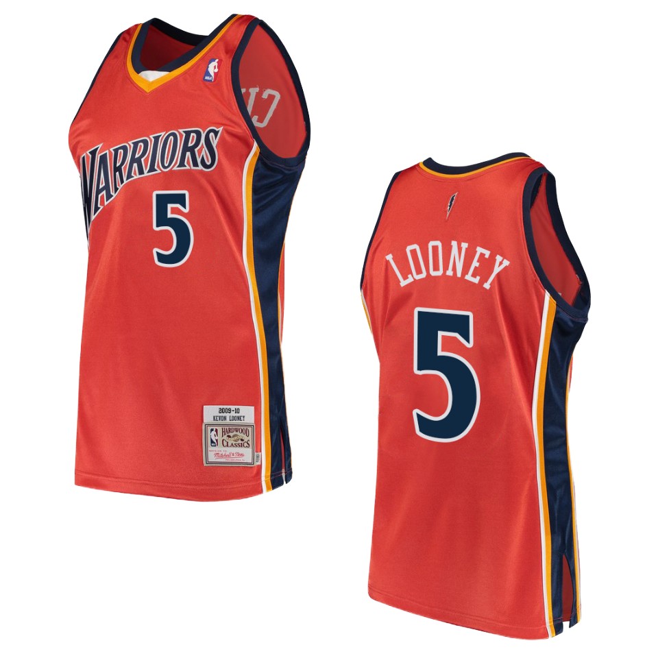 Men's Golden State Warriors #5 Kevon Looney Hardwood Classics Swingman Jersey - Orange