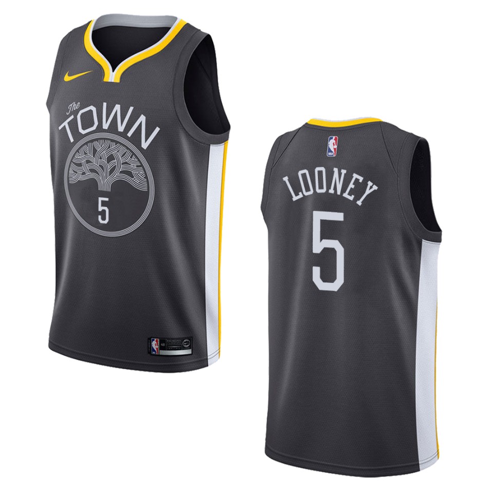 Men's Golden State Warriors #5 Kevon Looney Statement Swingman Jersey - Black