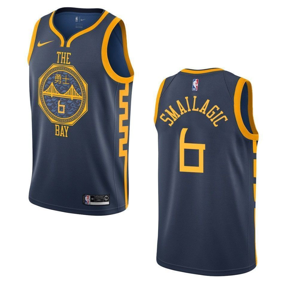 Men's Golden State Warriors 6 Alen Smailagic City Swingman Jersey - Navy - JS795 