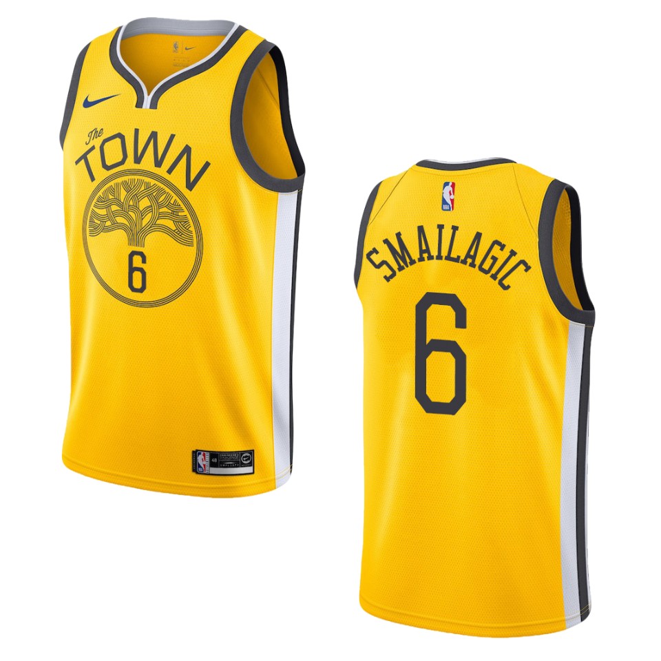 Men's Golden State Warriors #6 Alen Smailagic Earned Swingman Jersey - Yellow