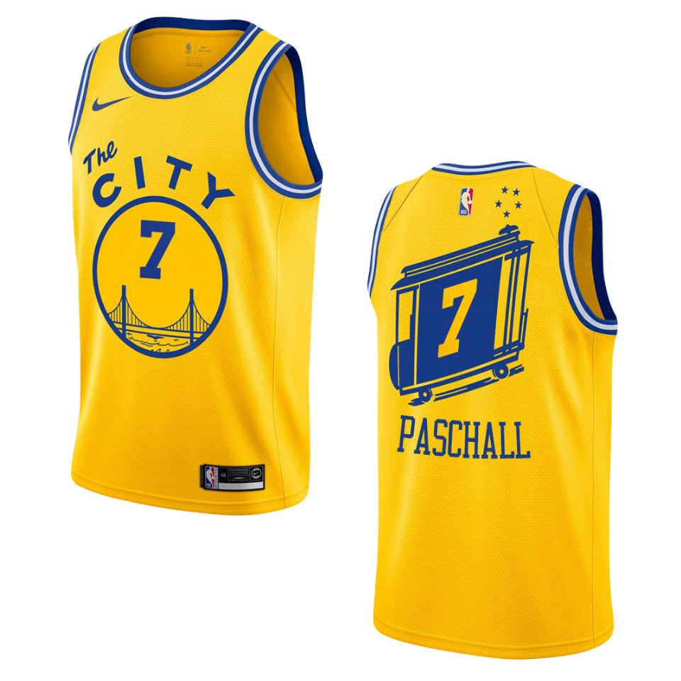 Men's Golden State Warriors #7 Eric Paschall Hardwood Classics Swingman Jersey - Gold