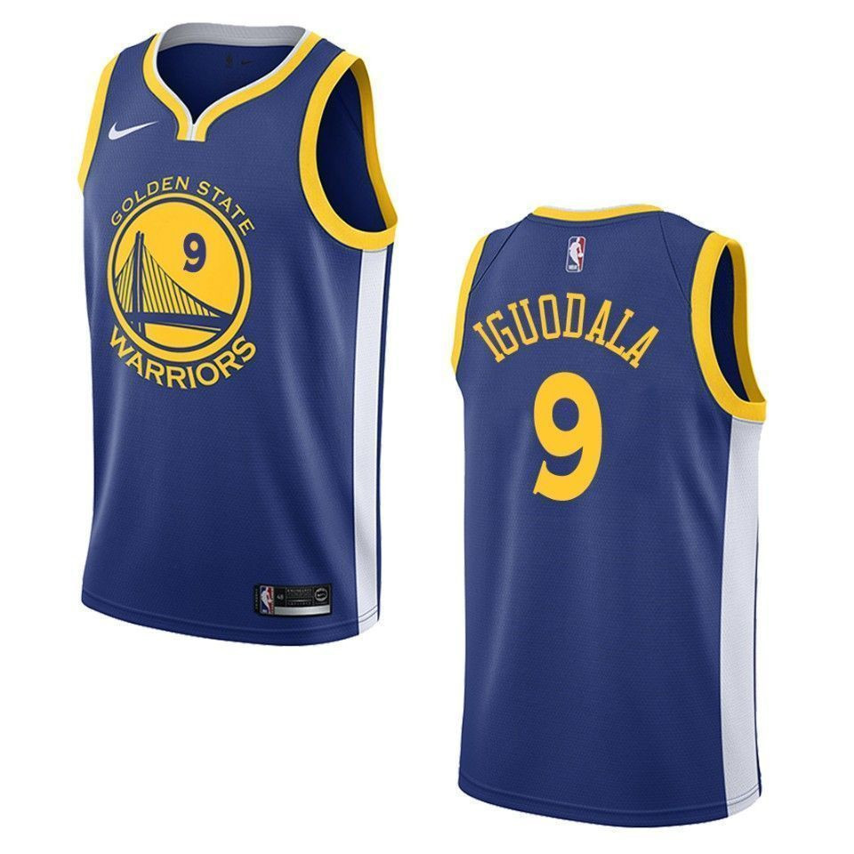 Men's Golden State Warriors 9 Andre Iguodala Icon Swingman Jersey - Blue - JS614 