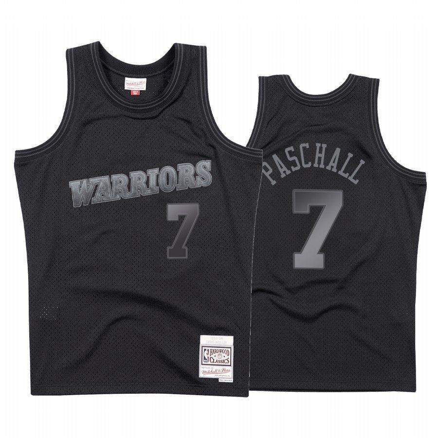 Men's Golden State Warriors Eric Paschall 7 Black Tonal Jersey - JS869 