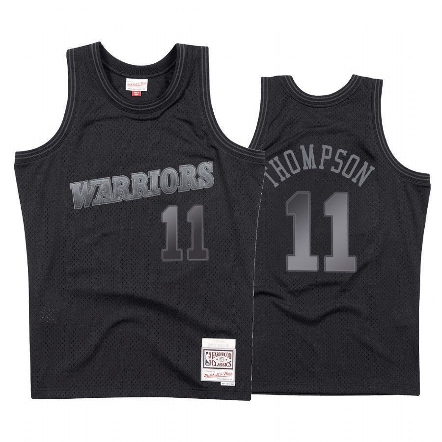 Men's Golden State Warriors Klay Thompson 11 Black Tonal Jersey - JS660 
