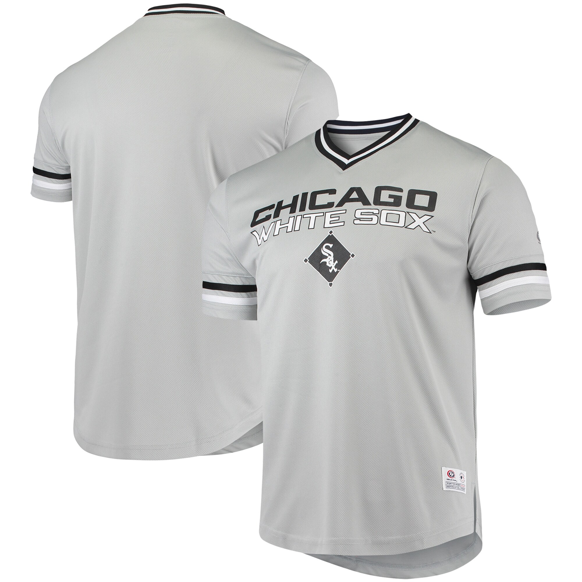 Alternative view of Men's Gray Chicago White Sox Replica V-neck Jersey