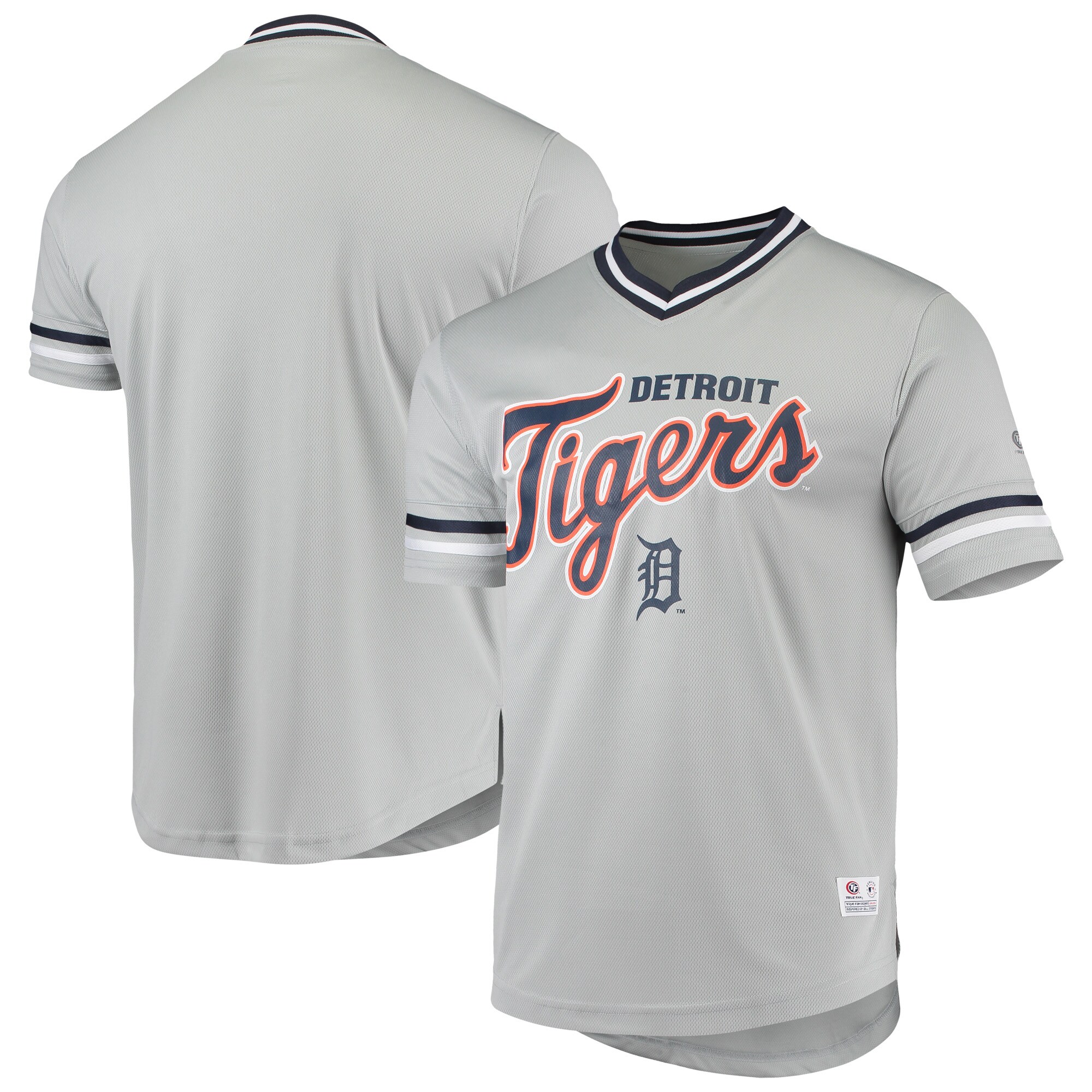 Men's Gray Detroit Tigers Replica V-neck Jersey