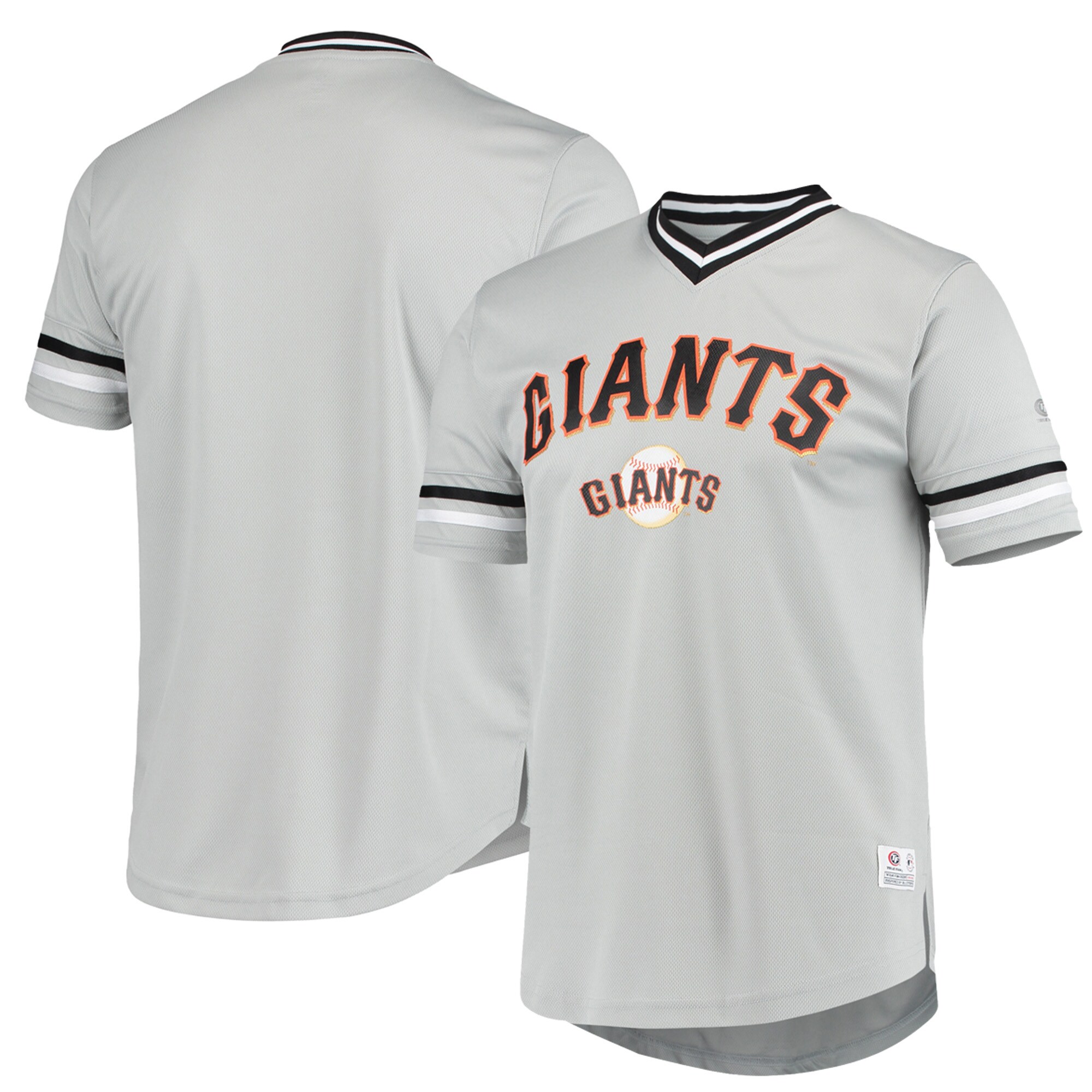 Alternative view of Men's Gray San Francisco Giants Replica V-neck Jersey