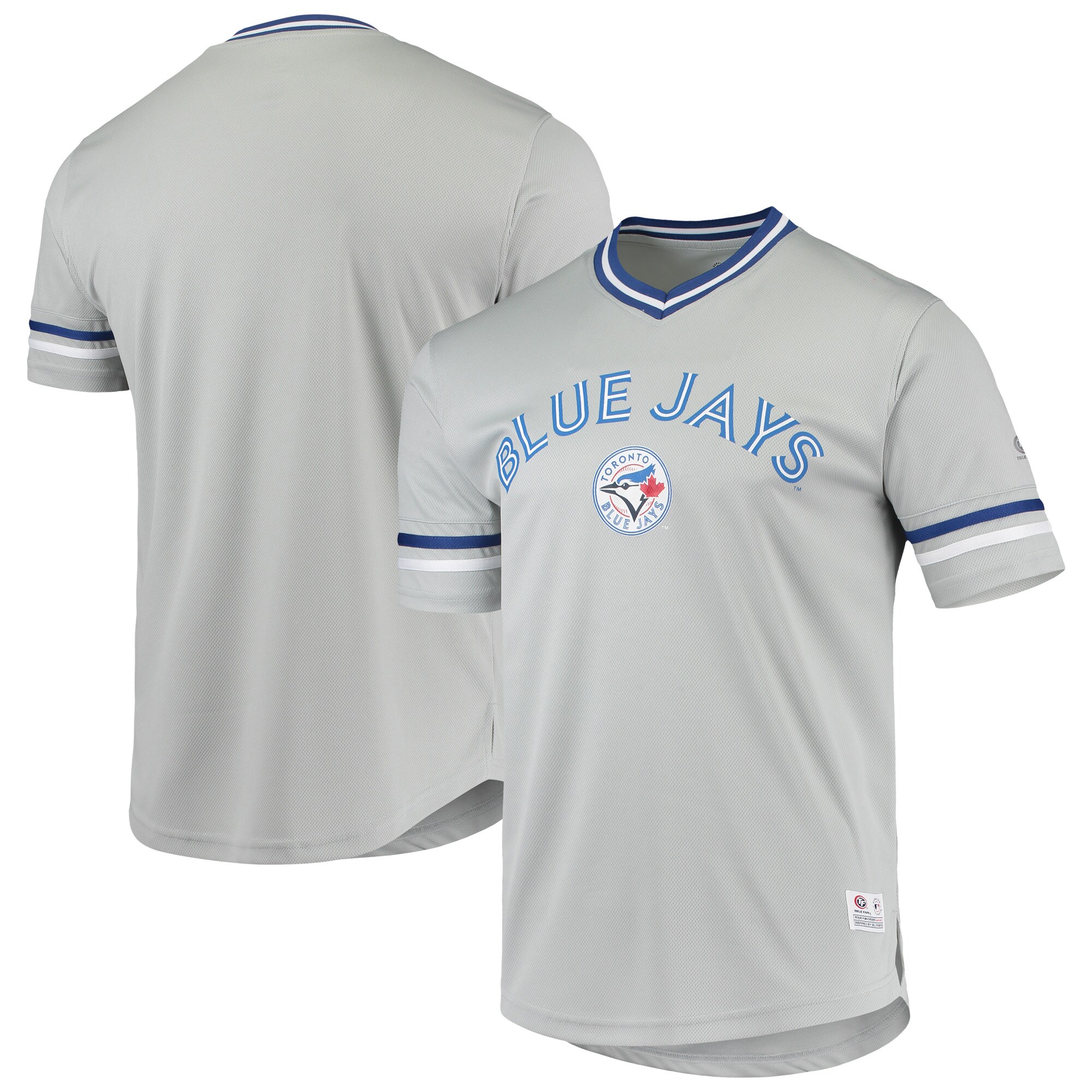 Alternative view of Men's Gray Toronto Blue Jays Replica V-neck Jersey