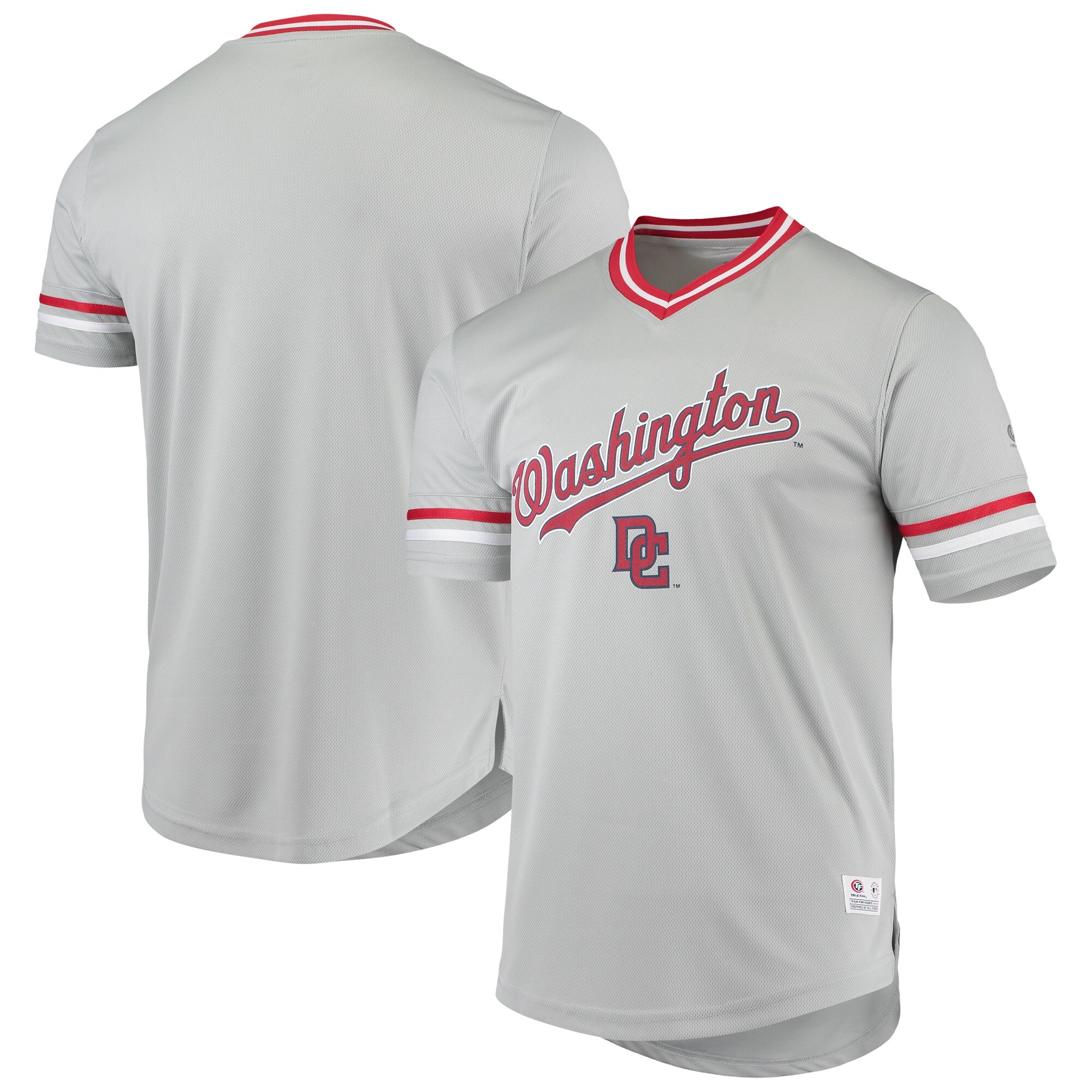 Men's Gray Washington Nationals Replica V-neck Jersey