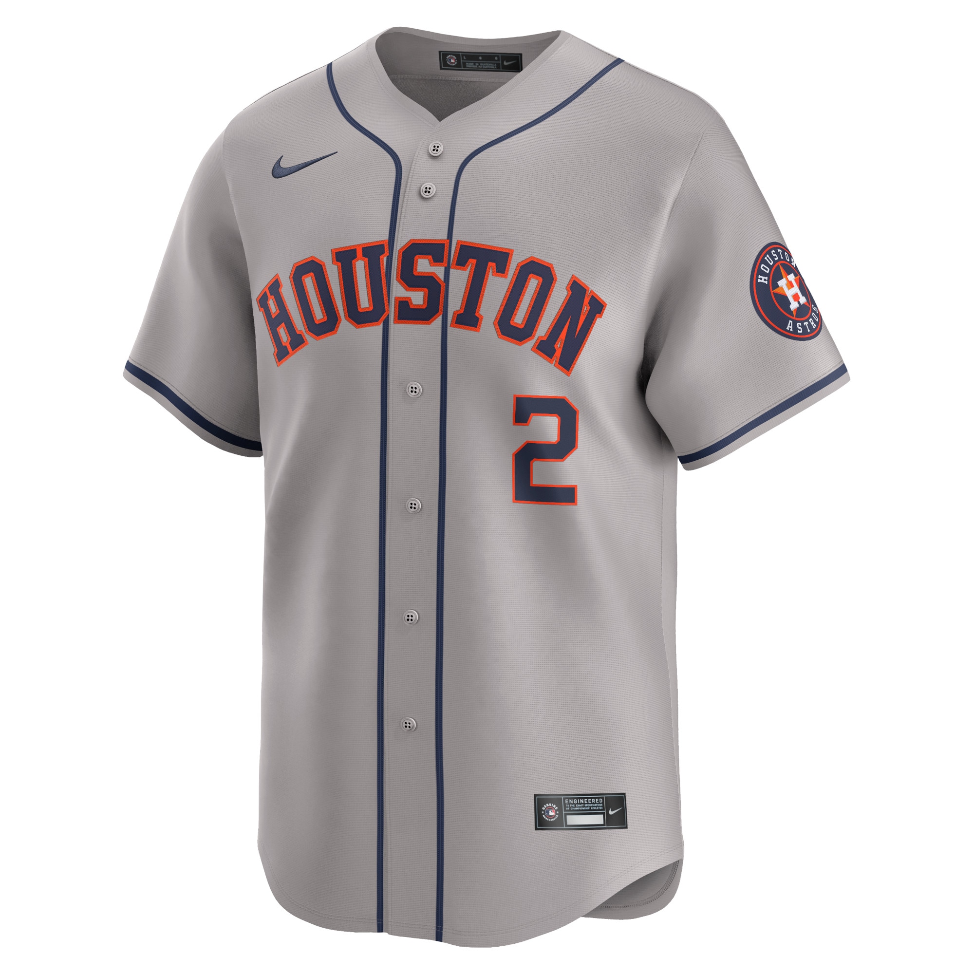 Alternative view of Men's Houston Astros Alex Bregman Gray Away Limited Player Jersey 