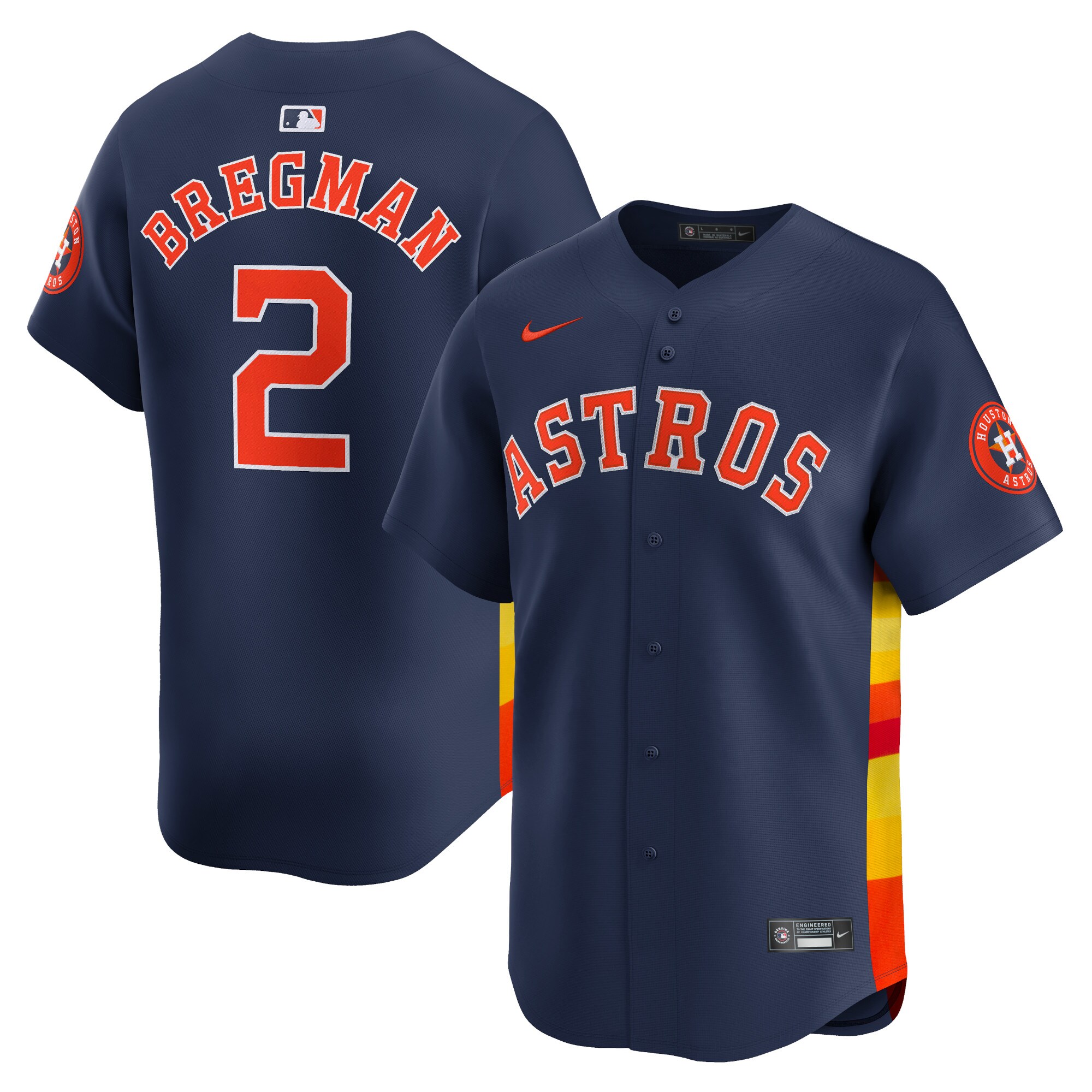 Men's Houston Astros Alex Bregman Navy Alternate Limited Player Jersey 