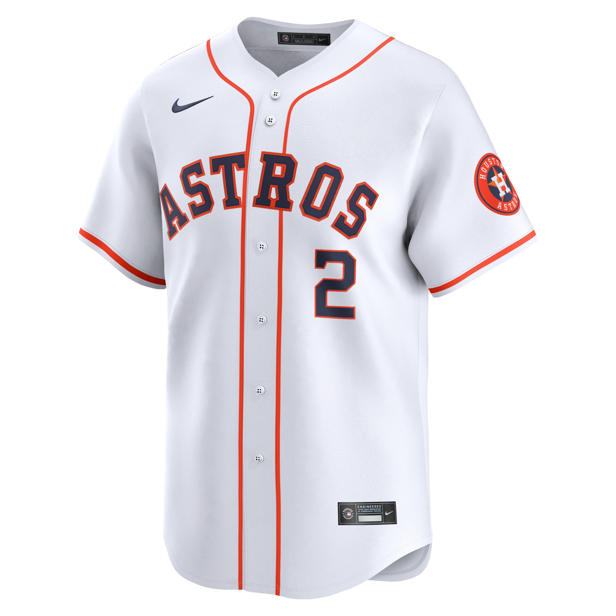Alternative view of Men's Houston Astros Alex Bregman White Home Limited Player Jersey 