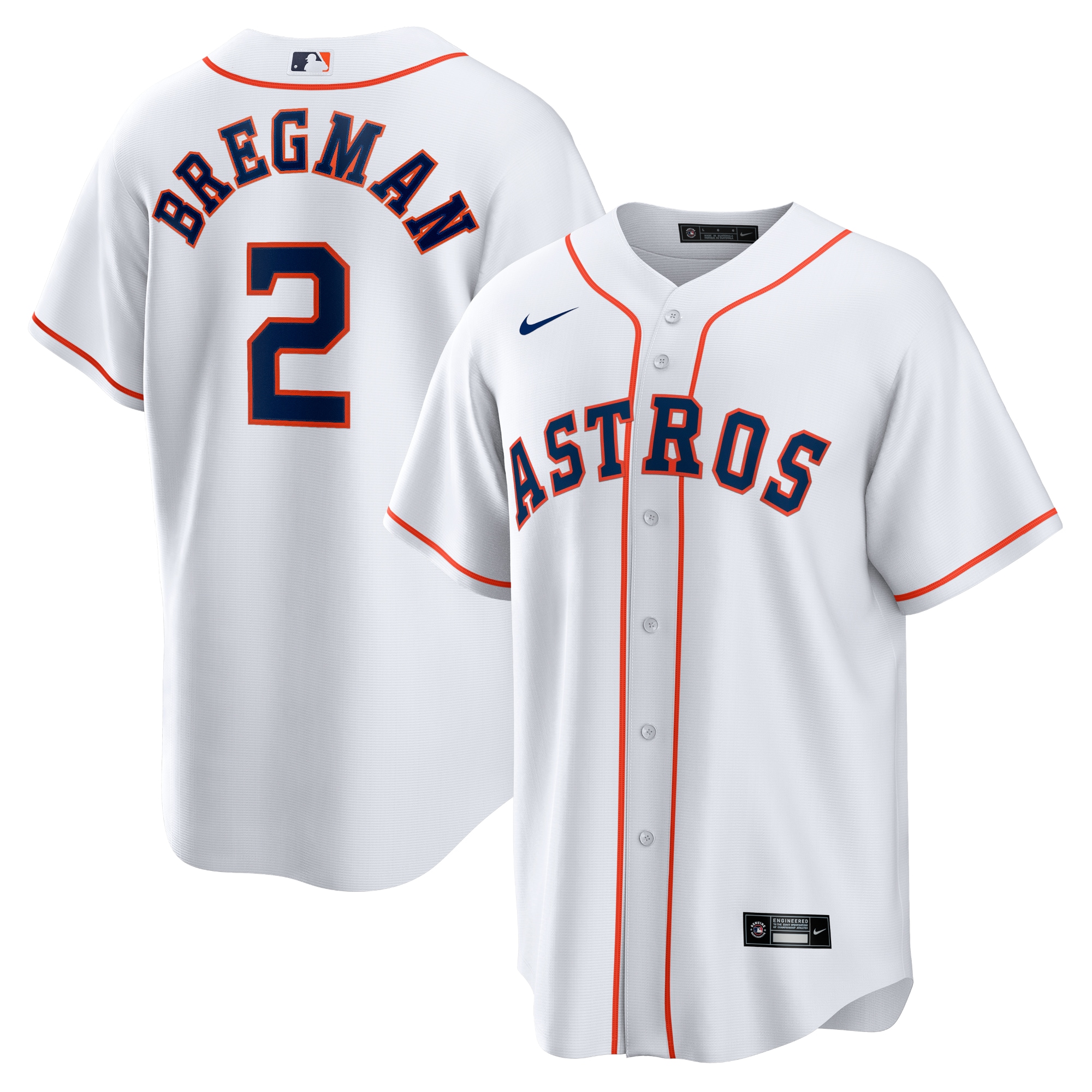 Men's Houston Astros Alex Bregman White Home Player Name Jersey 