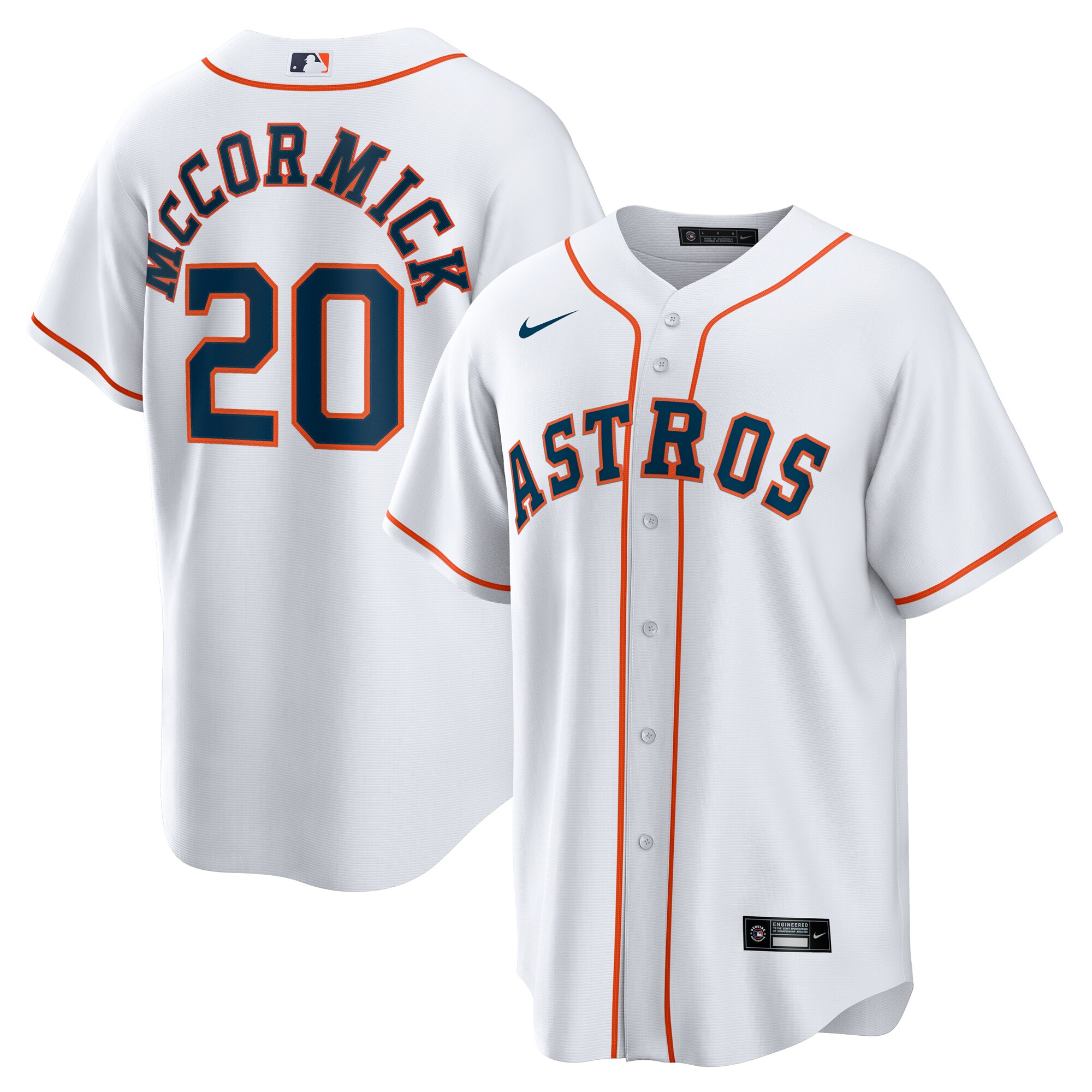 Men's Houston Astros Chas McCormick White Home Player Jersey 