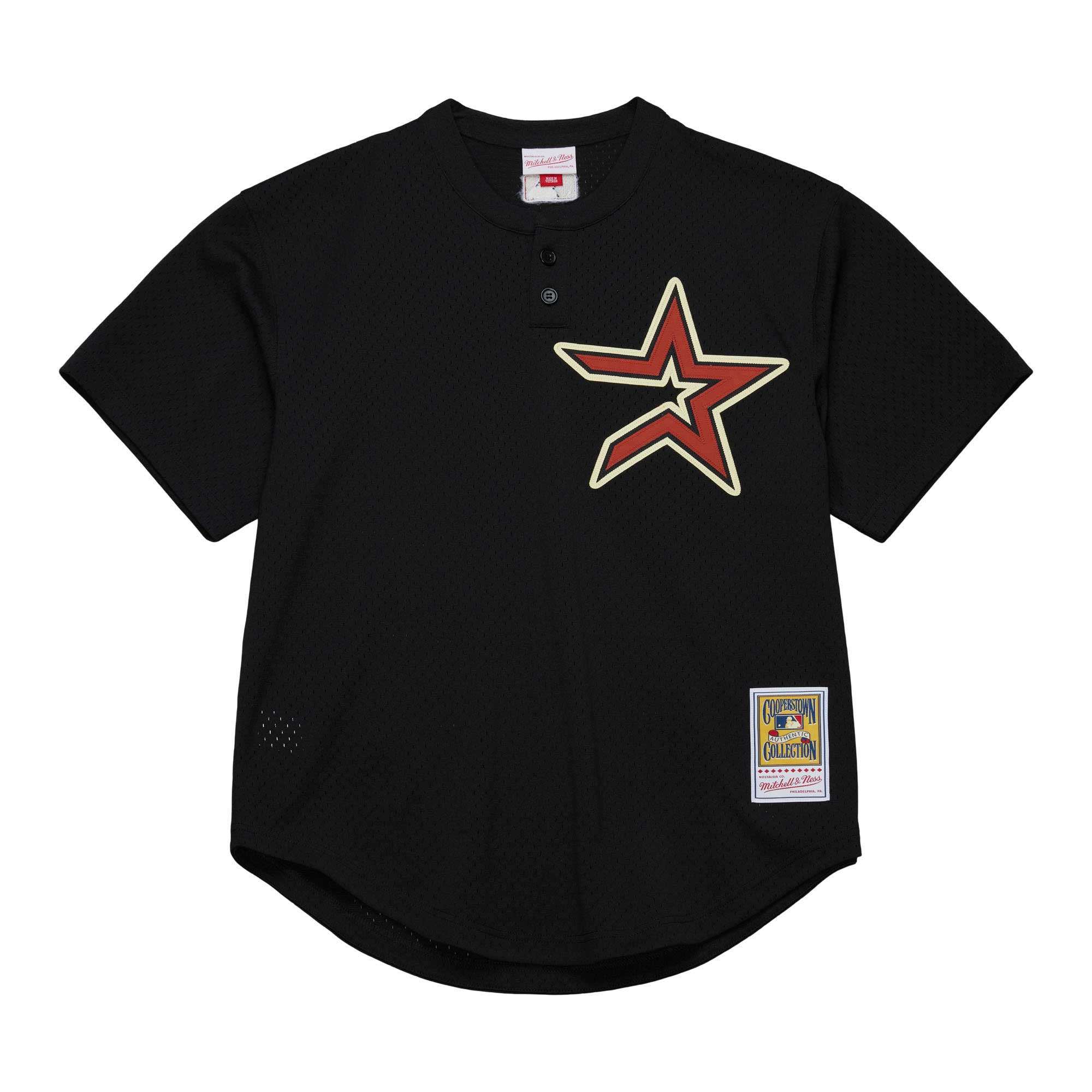 Alternative view of Men's Houston Astros Craig Biggio Mitchell & Ness Black Cooperstown Collection Mesh Batting Practice Jersey 