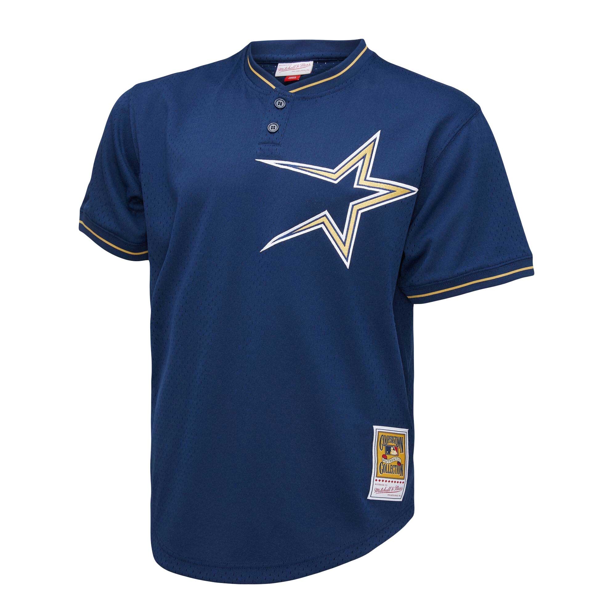 Alternative view of Men's Houston Astros Craig Biggio Mitchell & Ness Navy 1991 Cooperstown Collection Mesh Pullover Jersey 