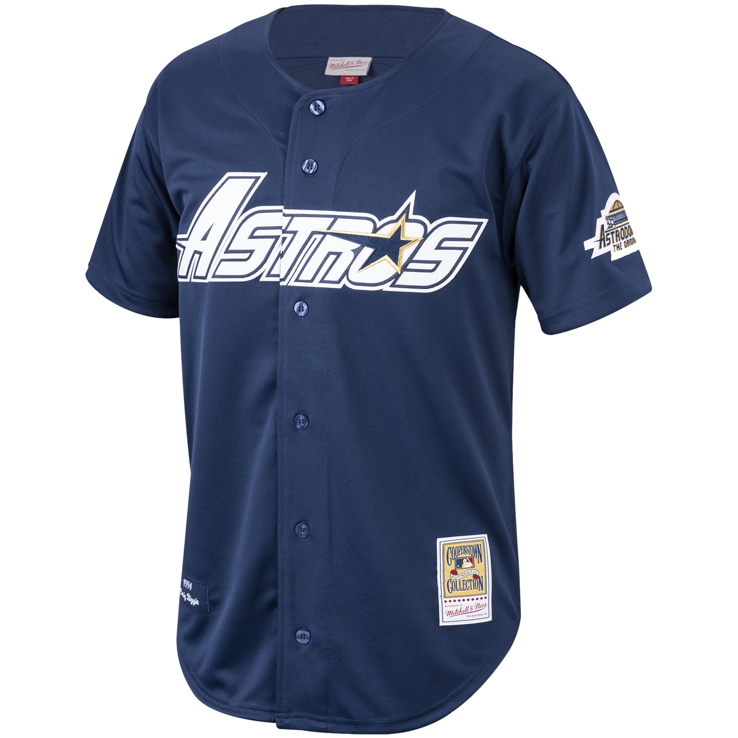 Alternative view of Men's Houston Astros Craig Biggio Mitchell & Ness Navy Cooperstown Collection 1994 Jersey 