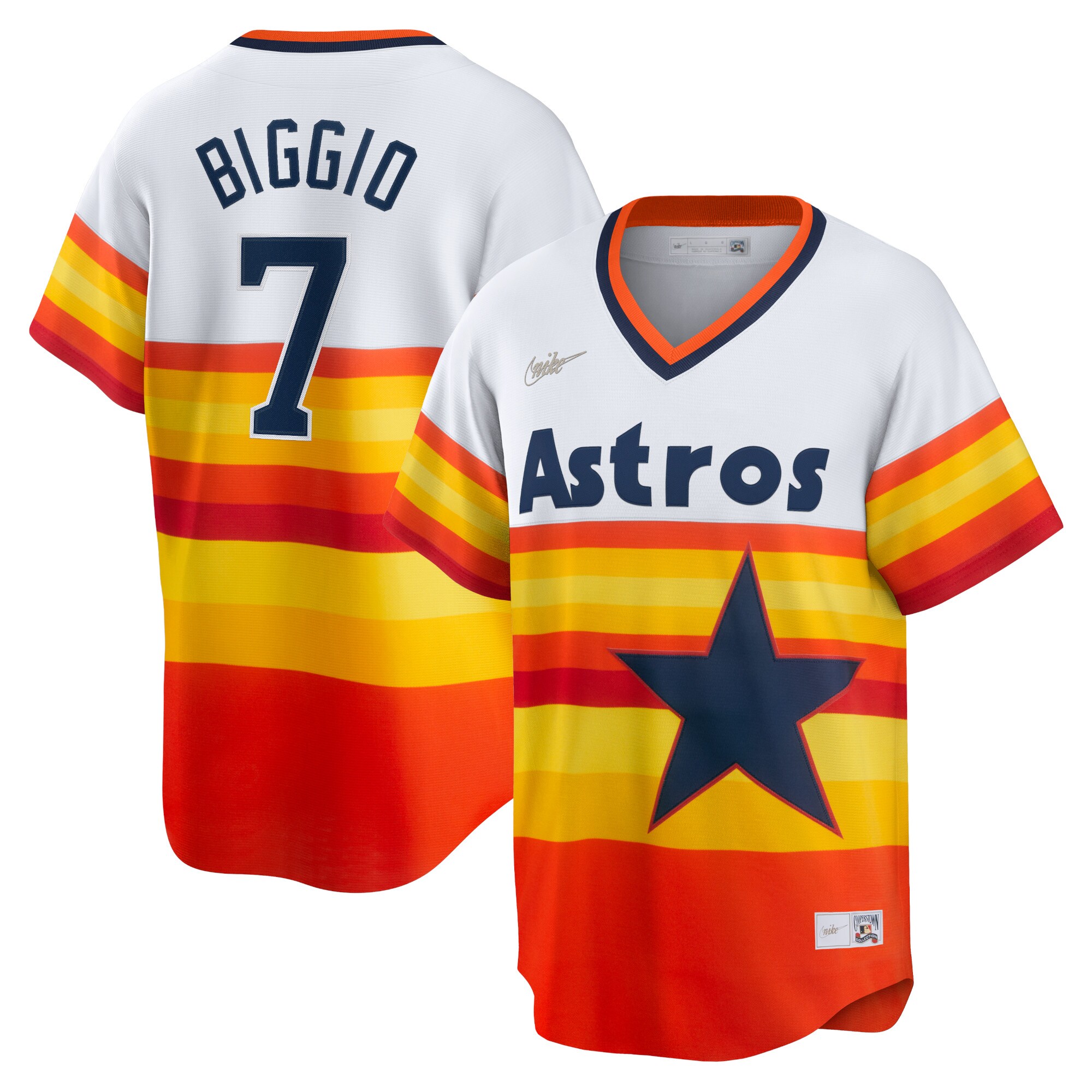 Men's Houston Astros Craig Biggio White Home Cooperstown Collection Player Jersey 