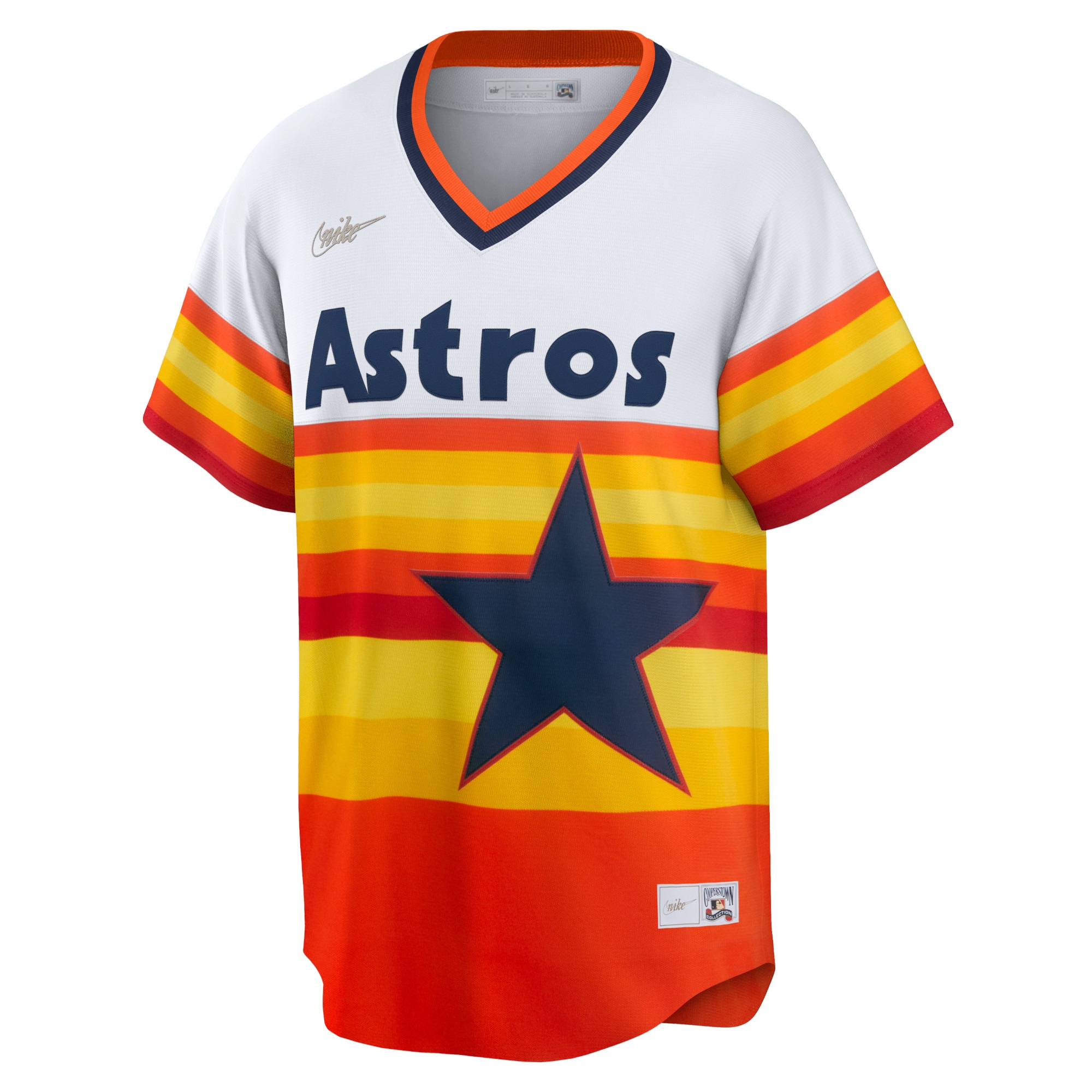 Alternative view of Men's Houston Astros Craig Biggio White Home Cooperstown Collection Player Jersey 