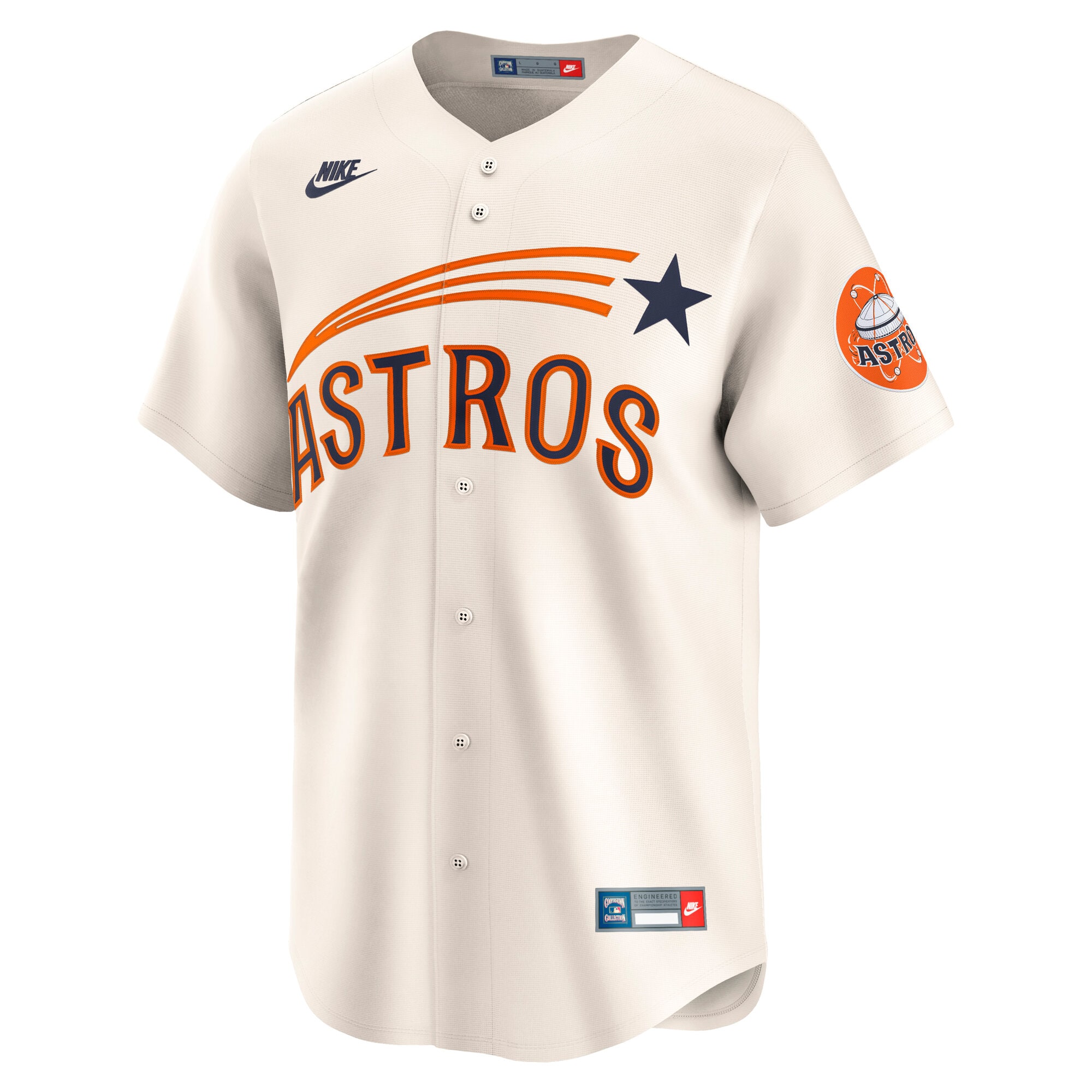 Alternative view of Men's Houston Astros Cream Throwback Cooperstown Collection Limited Jersey 