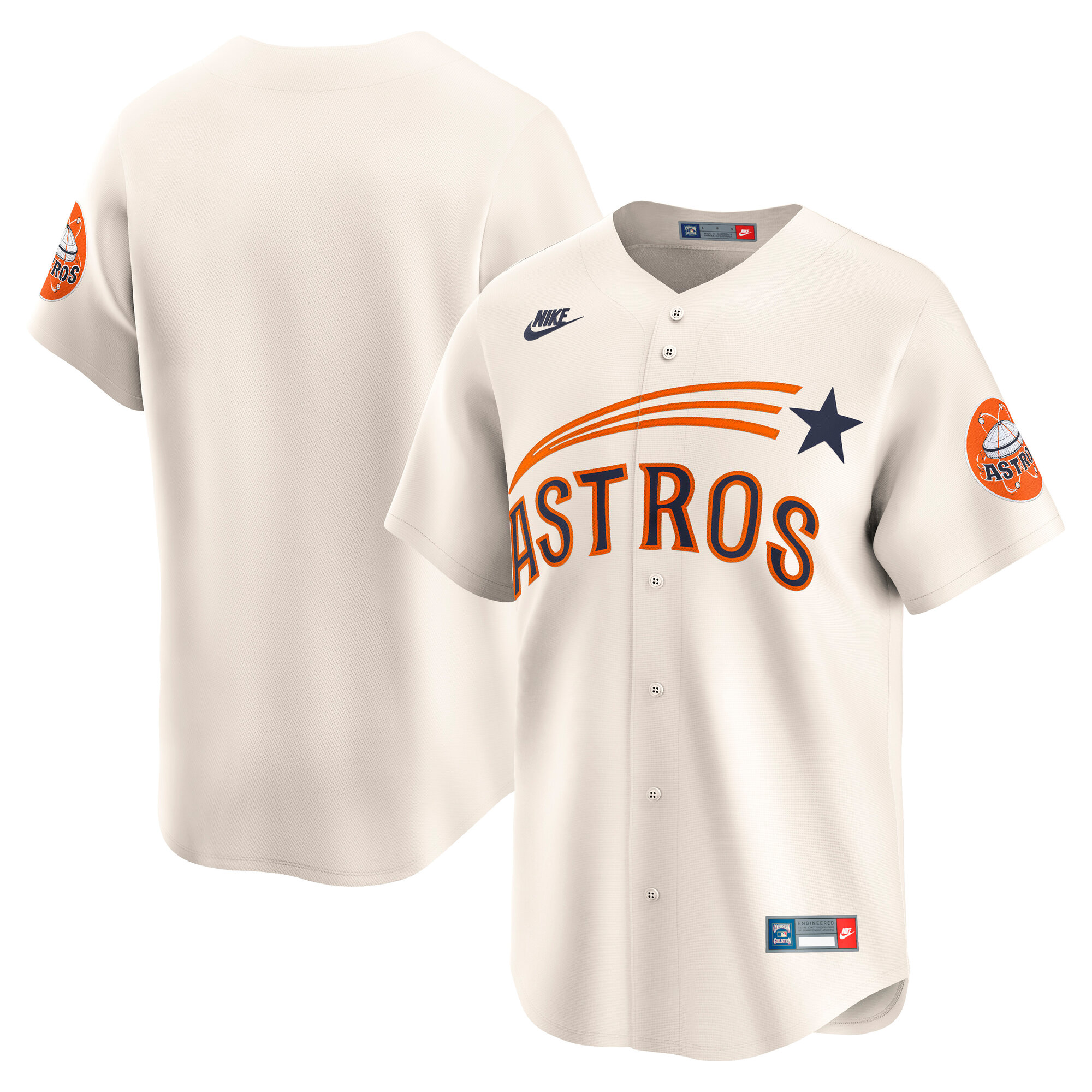 Men's Houston Astros Cream Throwback Cooperstown Collection Limited Jersey 